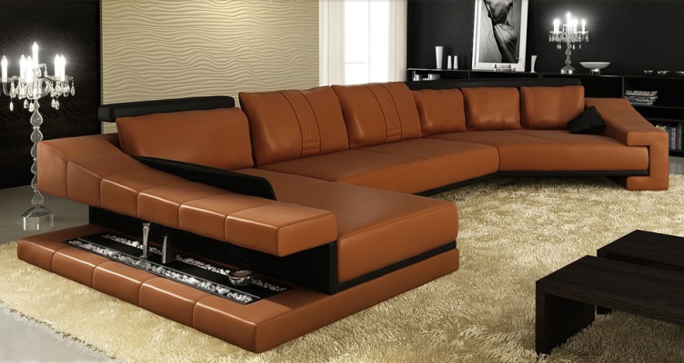 Ledersofa Wohnlandschaft XXL Ecksofa Bigsofa Couch Garnitur Designersofa PHM105