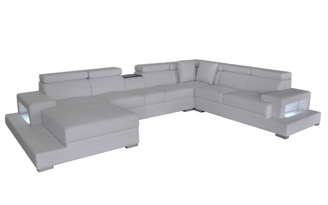 Design Leder Polster Sitz Zimmer Eck Wohn Sofa Couch XXL Designer