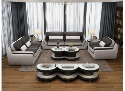 Designer Sofa Ledersofa Sofagarnitur 321 Sitzer Modernes Sofa Wohnlandschaft