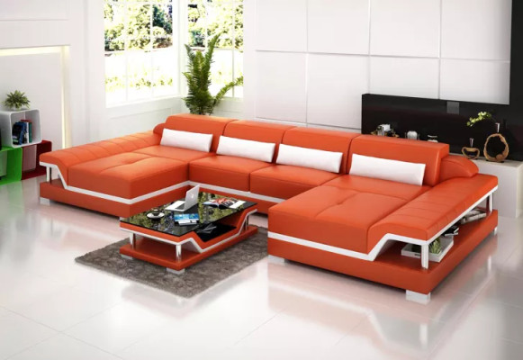 Design Sofa Ledergarnitur Couchen Eckcouch Polster Sofas Ledercouch Wohnzimmer