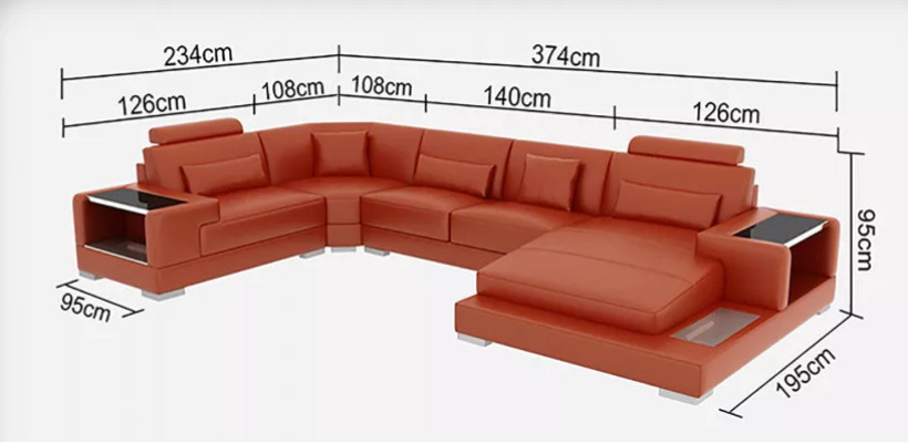 Ecksofa Wohnlandschaft Eckcouch Couchtisch Sofa U-Form Ledersofa Couch 2tlg. Neu