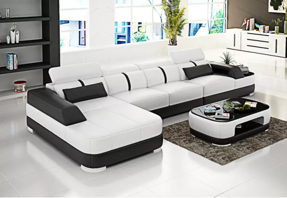 Design Ledergarnitur Wohnzimmer Eckcouch Ledercouch Sofa Polster Couchen Sofas