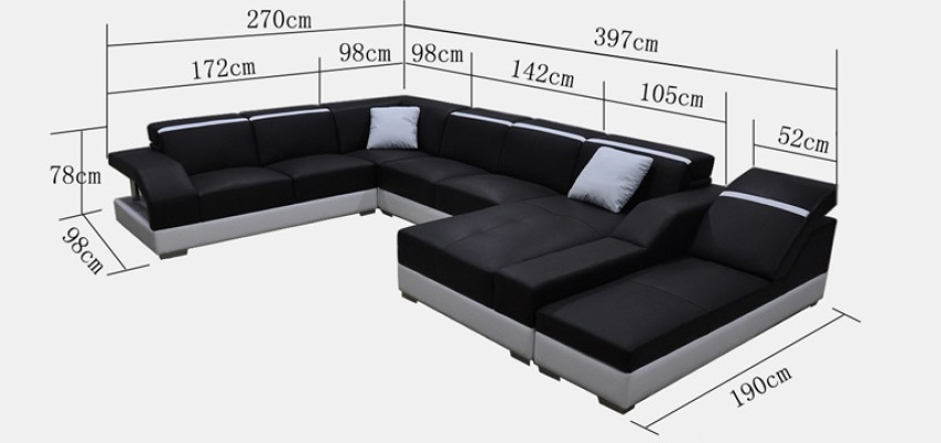 Ledersofa Sofa Couch Wohnlandschaft Ecksofa Garnitur Design Modern Sofa mit USB