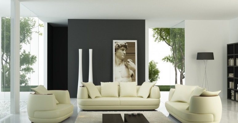 Sofagarnitur Couch Polster Leder Sofa 3+2+1 Klassische Couchen Royal Sitz Black