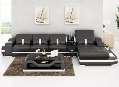 Polster Ecksofa Ecksofa Wohnlandschaft Ledersofa Designer-Sofa Ecksofa L-Form