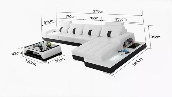Ecksofa L-Form Ecksofa Ledersofa Designer-Sofa Polster Ecksofa Wohnlandschaft