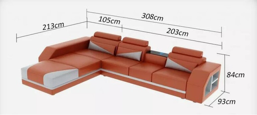 Ecksofa Polster Designer-Sofa Modernes Sofa Ledersofa Ecksofa L-Form