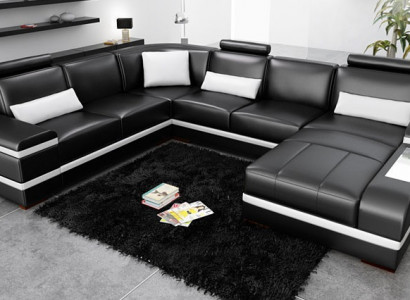 Ecksofa Ledersofa Big XXL U Form Wohnlandschaft Sofa Couch Garnitur Neu H2218