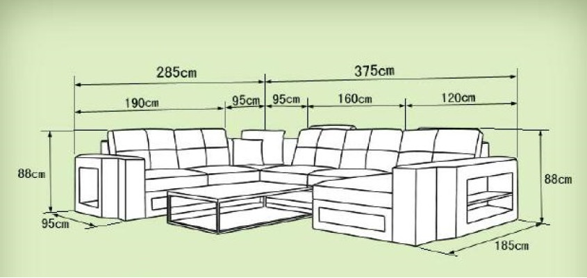 Ecksofa Ledersofa Big XXL U Form Wohnlandschaft Sofa Couch Garnitur Neu H2210
