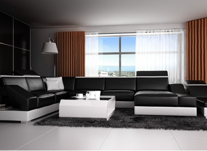 Ledersofa Sofa Couch Wohnlandschaft Ecksofa Garnitur Design Modern Sofa K5011