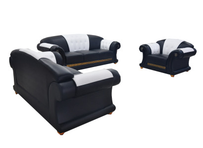 Klassische Leder Sofagarnitur 321 Gruppe Polster Sitz Garnituren Polsterung USB