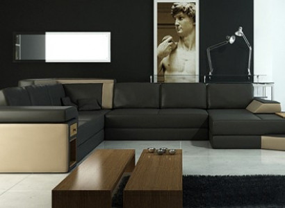 XXL Design Ecksofa Big Sofa mit USB Couch Wohlandschaft U Form Leder Textil Ecke