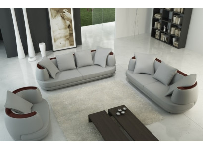 Ledersofa USB Sofagarnitur 3+2+1 Couch Sitz Polster Sofa Garnitur Set Garnituren