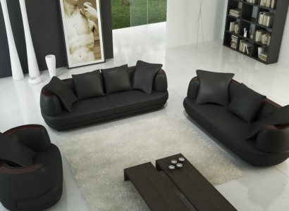 Sofagarnitur mit USB Couch Polster Leder Sofa 3+2+1 Klassische Couchen Sitz NEW
