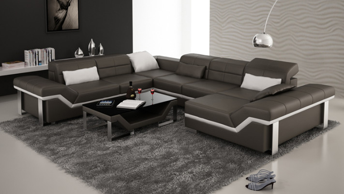 Ledersofa Sofa Couch Wohnlandschaft Ecksofa Garnitur Design Modern Sofa