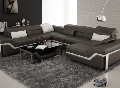 Ledersofa Sofa Couch Wohnlandschaft Ecksofa Garnitur Design Modern Sofa