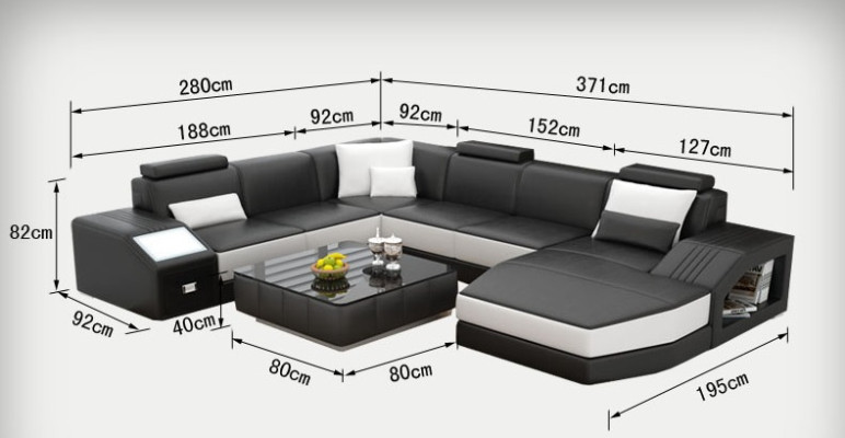 Ledersofa Couch U-Form Wohnlandschaft Ecksofa Garnitur Design Modern Sofa