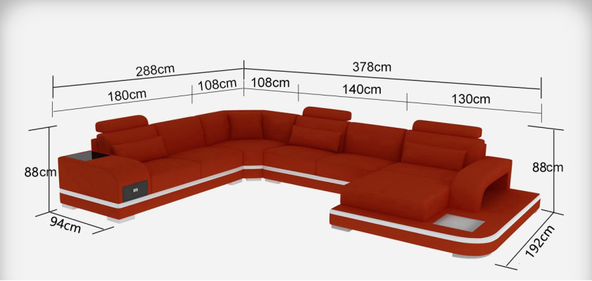 Ledersofa Couch Wohnlandschaft Ecksofa Eck Garnitur Design Modern