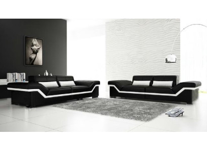 Ledersofa USB Sofa 3+3 Sitzer Design Sofa Polster Leder Garnitur Couch