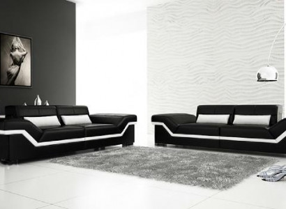 LEDERSOFA SOFA 3+3 SOFA + USB POLSTER LEDER GARNITUR SOFAGARITUR Maßanfertigung