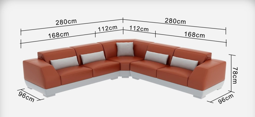 Ledersofa mit USB Wohnlandschaft Ecksofa Eck Garnitur Design Modern Sofa G8024B