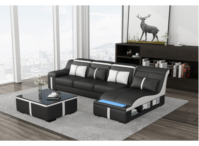 Eck Sofa Couch Polster Eck Sitz L Form Leder Garnitur Wohnlandschaft