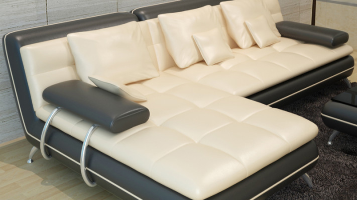 Ledersofa Couch Wohnlandschaft Ecksofa Eck Garnitur Design Modern Sofa Neu F3015