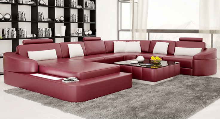 Wohnlandschaft Couch Polster Eck Garnitur Designer Ledersofa Big Sofa Kelcher