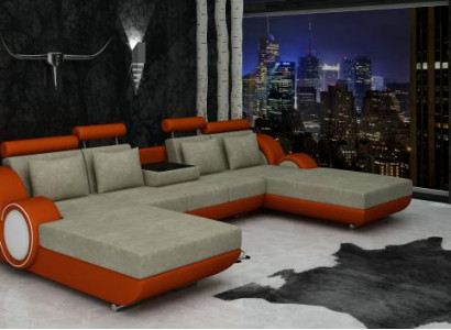 Textilsofa U-Form Couch Ecksofa Designer Sofa Garnitur 2 Liegen Stoffsofa Berlin
