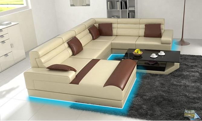Ecksofa Wohnlandschaft XXL Big Couch Polster Garnitur Eck Couchen U Form Sofas