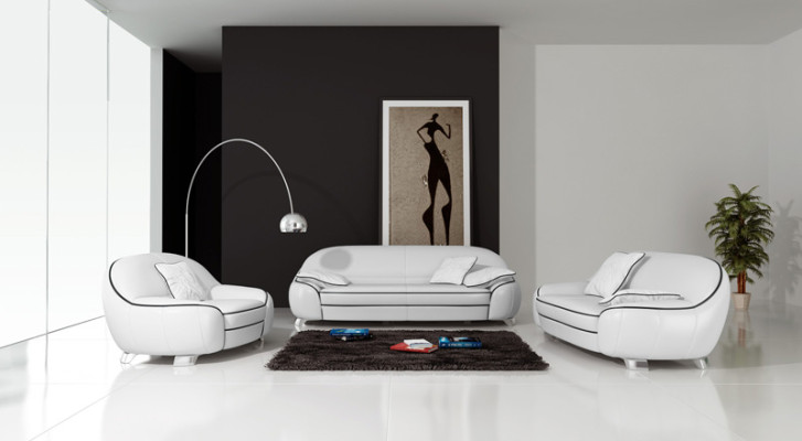 Ledersofa Couch Wohnlandschaft 3+2+1 Sitzer Garnitur Design Modern Sofa F3013
