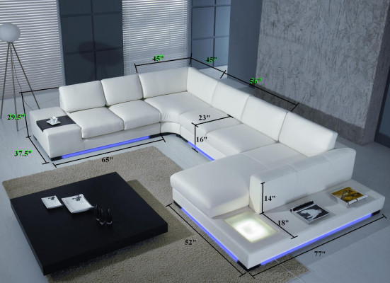 Ledersofa Couch Wohnlandschaft Ecksofa Eck Garnitur Design Modern Sofa mit USB