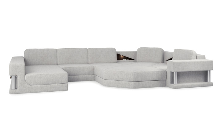 Ecksofa mit USB Polster Textill Design Sofa Garnitur Wohnlandschaft Parlament