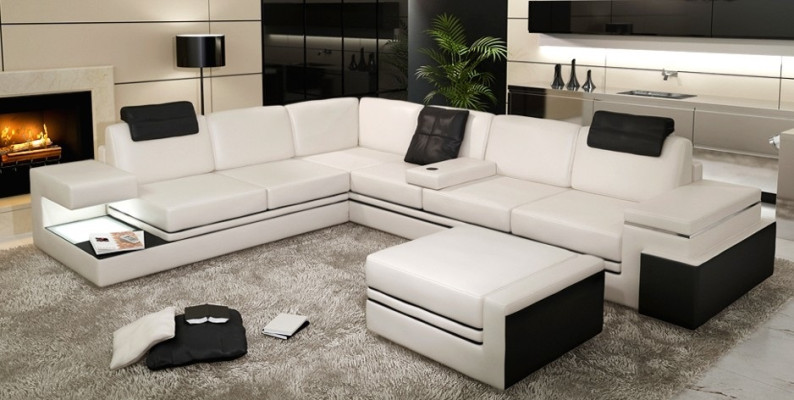 Wohnlandschaft XXL Ecksofa Polster Eck Ecke Sitz Garnitur Sofas Couchen Textil