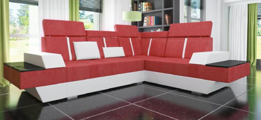 Designer Ecksofa Wohnlandschaft Sofa mit USB Couch Stoff Textil Leder Patentiert