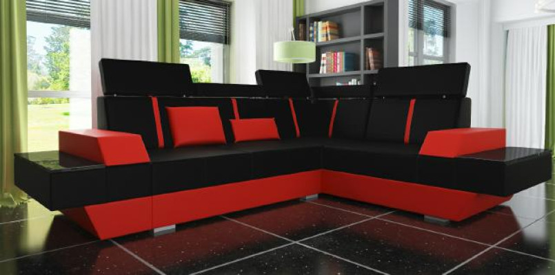 Maßfertigung Ledersofa USB Wohnlandschaft Polster Sofa Ecksofa Eckcouch Couch