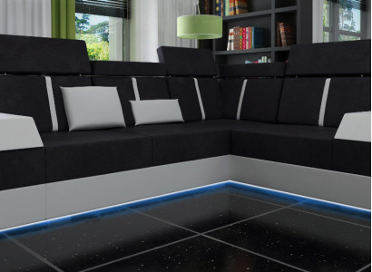 Design Wohnlandschaft Sofa Ecksofa USB Stoff Textil Leder Maßanfertigung Ecksofa