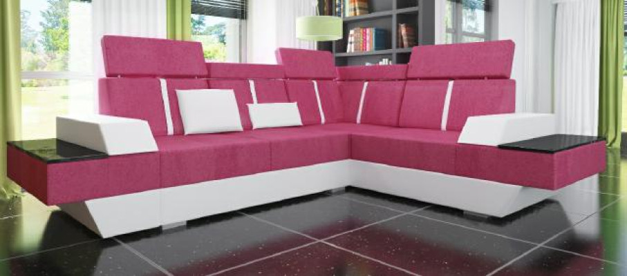 Design Wohnlandschaft Sofa Ecksofa USB Stoff Textil Leder Maßanfertigung Ecksofa