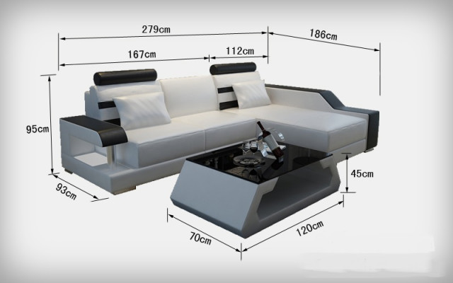 Ledersofa mit USB Wohnlandschaft Ecksofa Eck Garnitur Design Modern Sofa L6016E