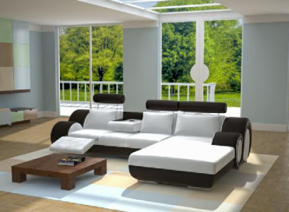 Designer Garnitur Wohnlandschaft Eckcouch + USB,Sofa Polster Ledersofa Sofas Neu