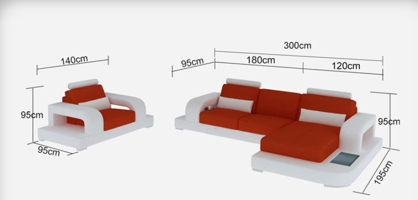 Ledersofa Couch Wohnlandschaft Eck + Sessel Garnitur Design Modern Sofa mit USB