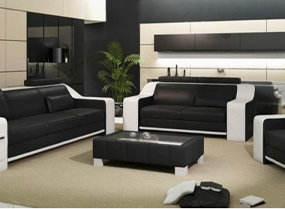 Sitz Garnitur Sofa Leder Polster 3+2+1 Design Couch Moderne Garnituren Sofas USB