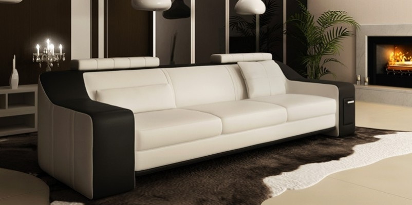 Sitz Garnitur Sofa Leder Polster 3+2+1 Design Couch Moderne Garnituren Sofas USB