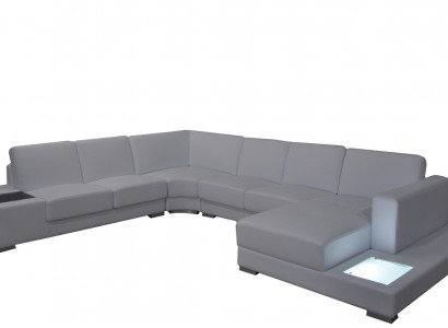 Ledersofa Couch Wohnlandschaft Ecksofa Garnitur Design Modern Sofa U-Form A1110