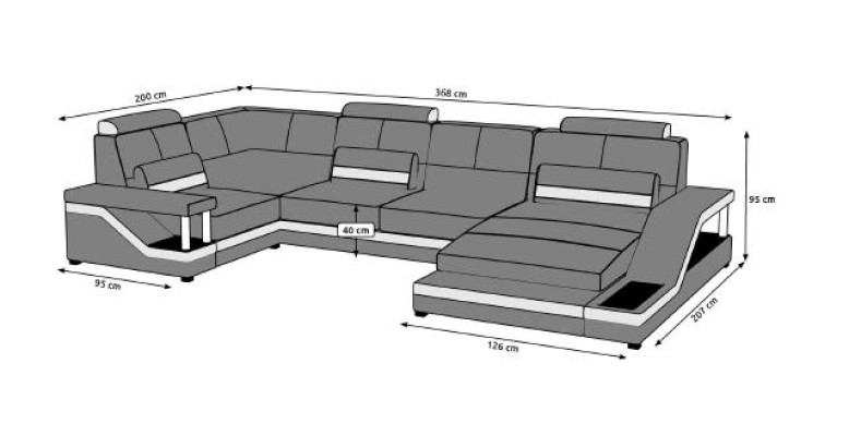 Wohnlandschaft Couch Ecke Ecksofa Garnitur Textil Stoff Leder Sofas Sofa mit USB