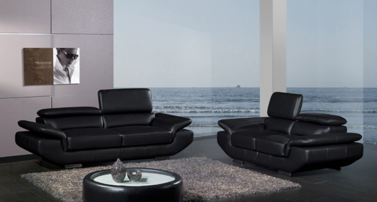 Sofagarnitur mit USB Polster Sofa Sitz Leder Garnitur 3+2 Sitzer Weilrod "Weiß"