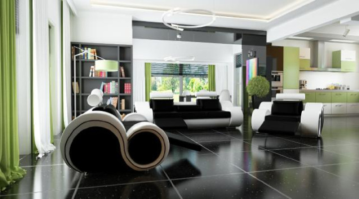 LEDERSOFA 321 SOFAGARNITUR SITZER RELAX POLSTERGARNITUR COUCH COUCHGARNITUR