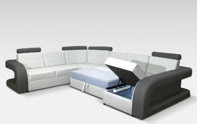 Ledersofa wohnlandschaft couch garnitur polsterecke eckcouch sofa u Form Bergamo