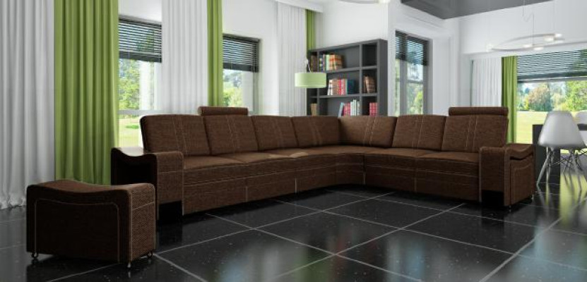 Stoff Couch Textil Polster Eckcouch Sofa + USB Ecksofa Wohnlandschaft Stoffsofa