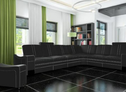 LEDER ECKCOUCH GARNITUR Massanfertigung USB LEDERSOFA XXL WOHNLANDSCHAFT Neu